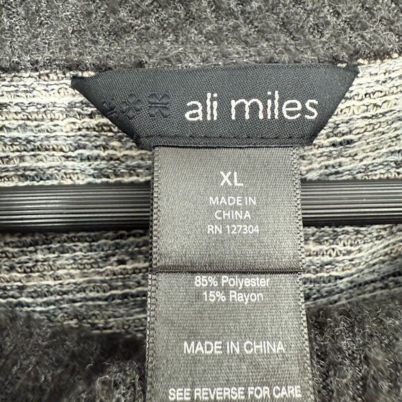 Ali Miles Sz XL Wearable Art Knit Sweater Christmas Blouse Shirt Top Artsy Black - Picture 3 of 7